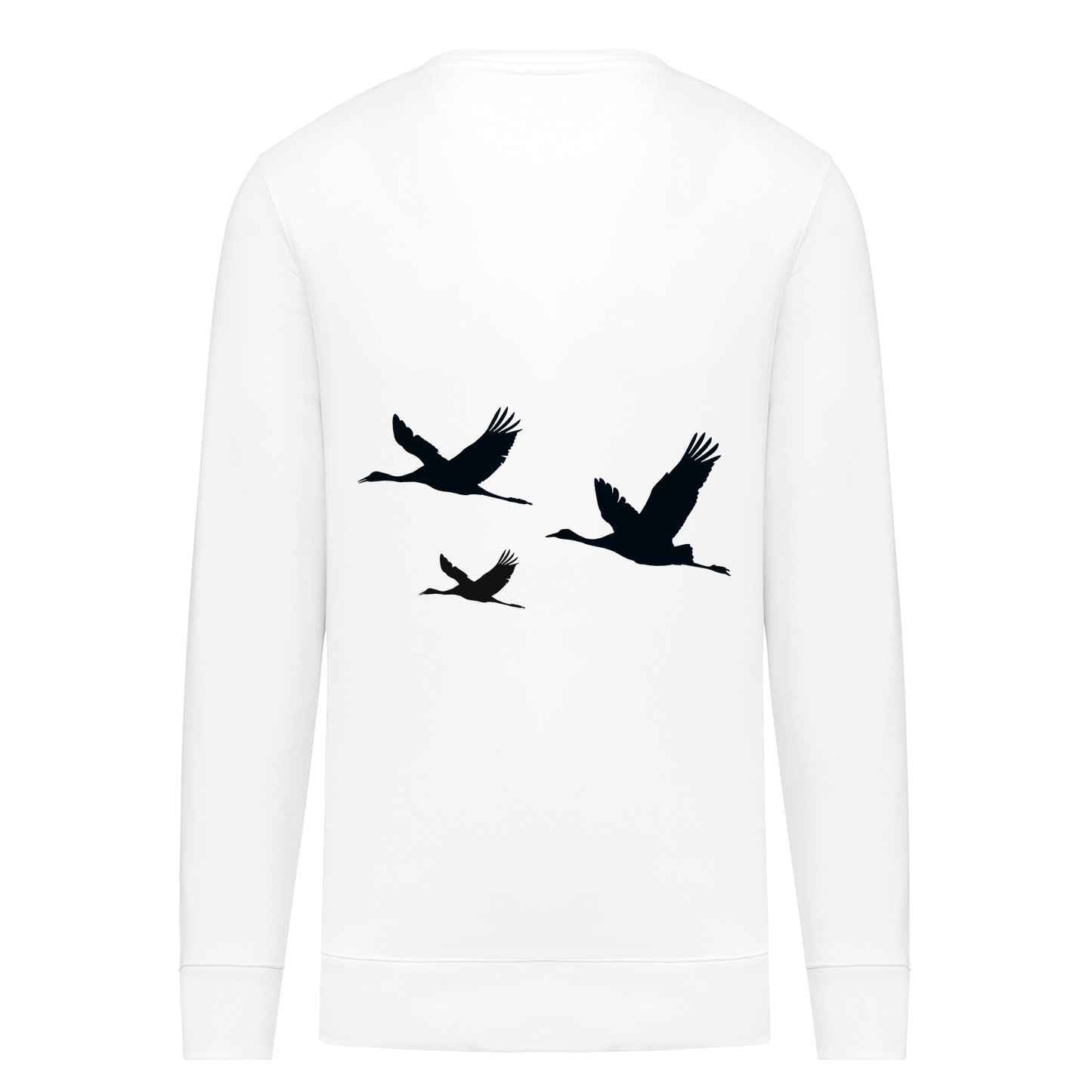 Kranich Bio Männer Sweatshirt Backprint