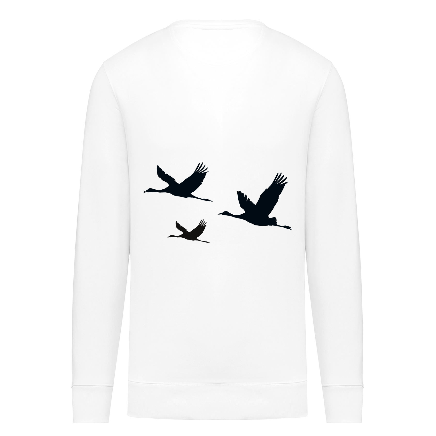 Kranich Bio Männer Sweatshirt Backprint