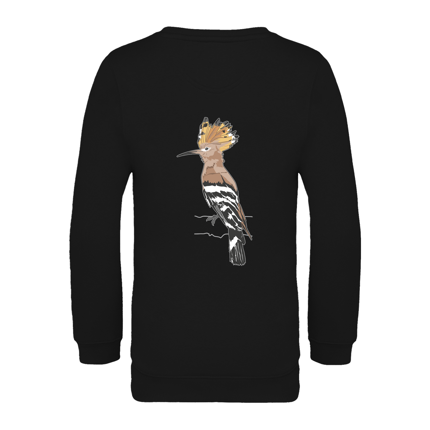 Wiedehopf Bio Kinder Unisex Sweatshirt Backprint