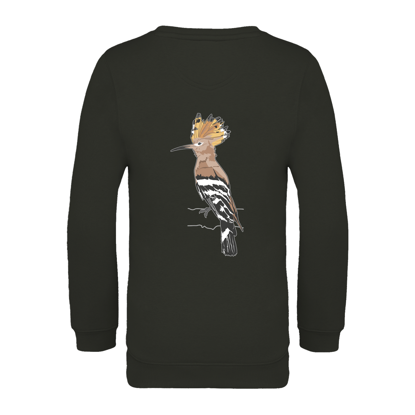 Wiedehopf Bio Kinder Unisex Sweatshirt Backprint