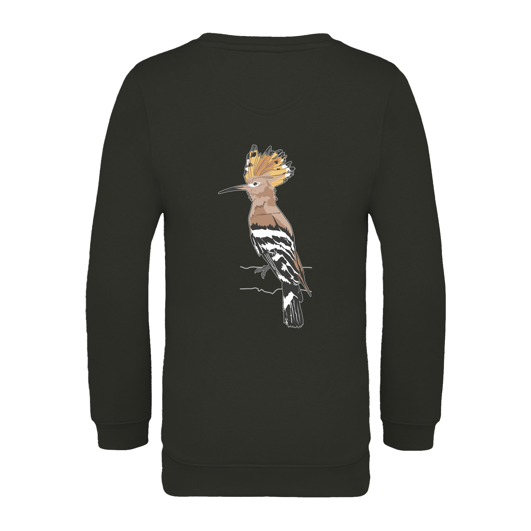 Wiedehopf Bio Kinder Unisex Sweatshirt Backprint
