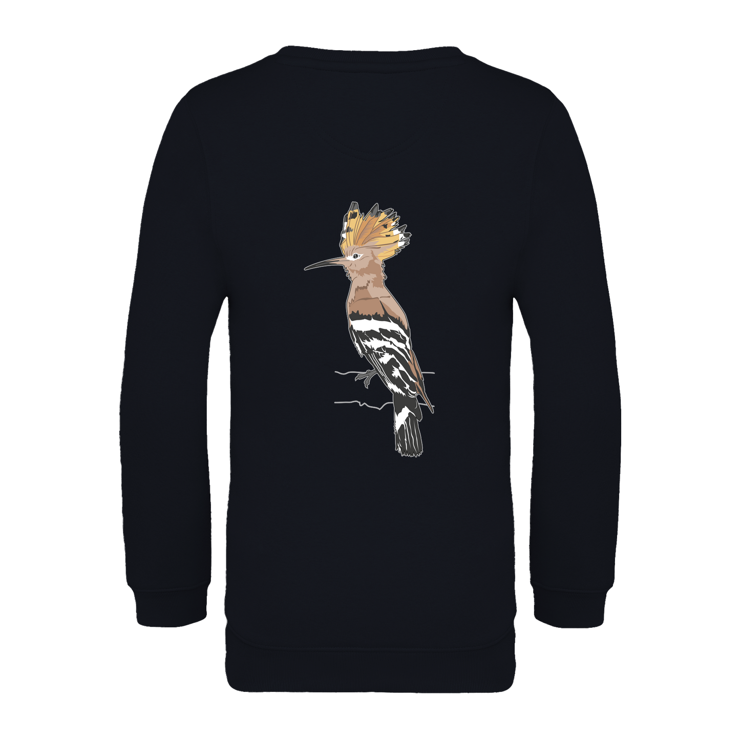 Wiedehopf Bio Kinder Unisex Sweatshirt Backprint