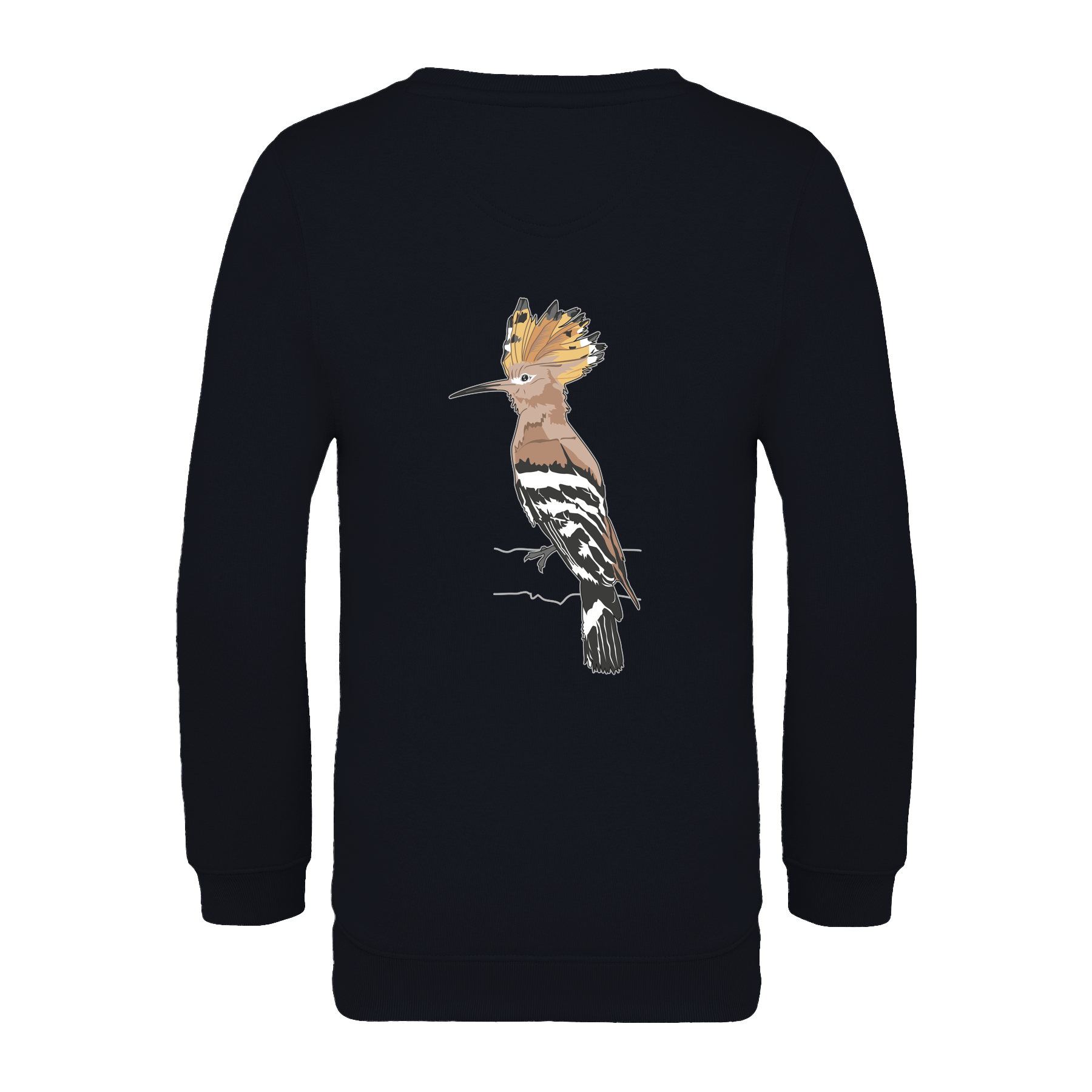 Wiedehopf Bio Kinder Unisex Sweatshirt Backprint