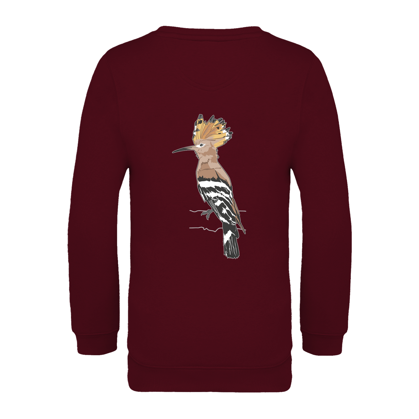 Wiedehopf Bio Kinder Unisex Sweatshirt Backprint