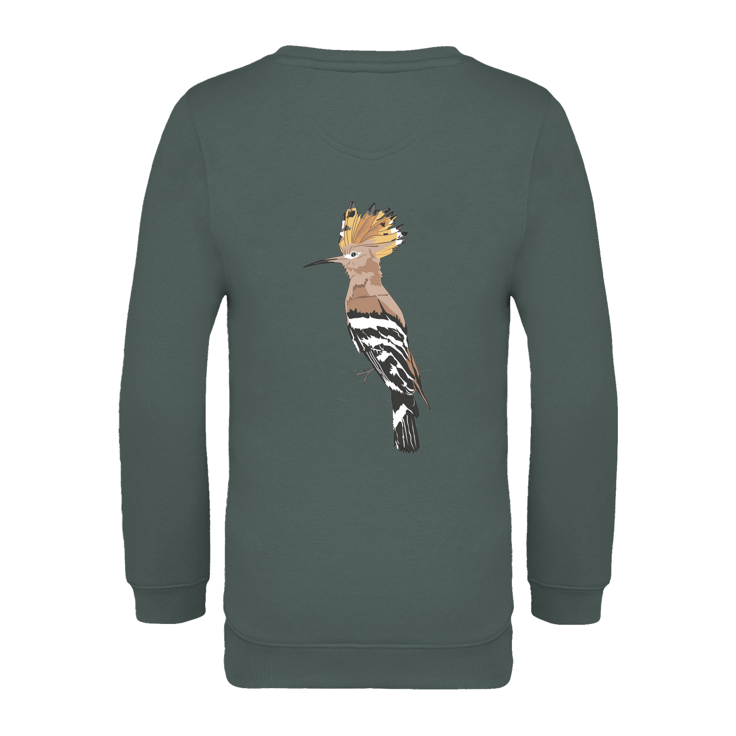 Wiedehopf Bio Kinder Unisex Sweatshirt Backprint