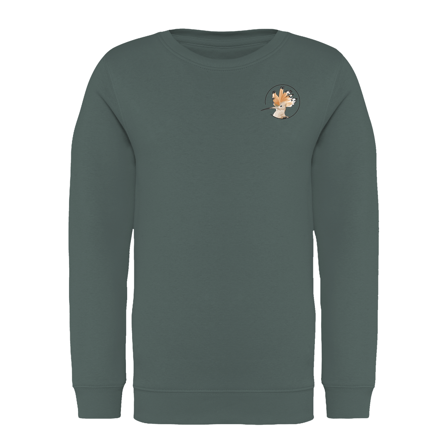 Wiedehopf Bio Kinder Unisex Sweatshirt Backprint