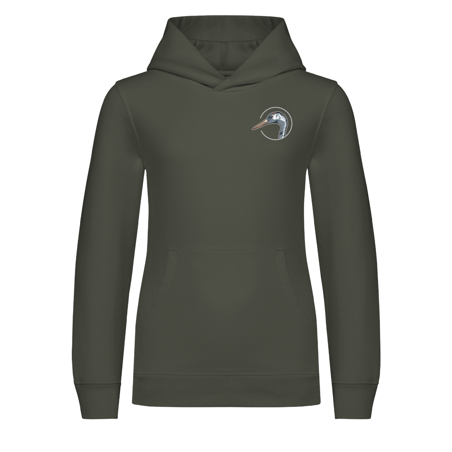 Kranich Bio Kinder Unisex Hoodie Backprint
