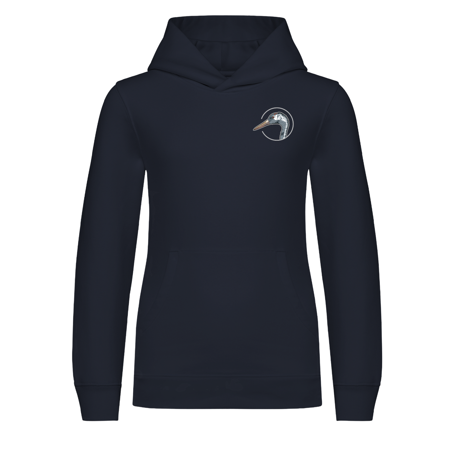 Kranich Bio Kinder Unisex Hoodie Backprint