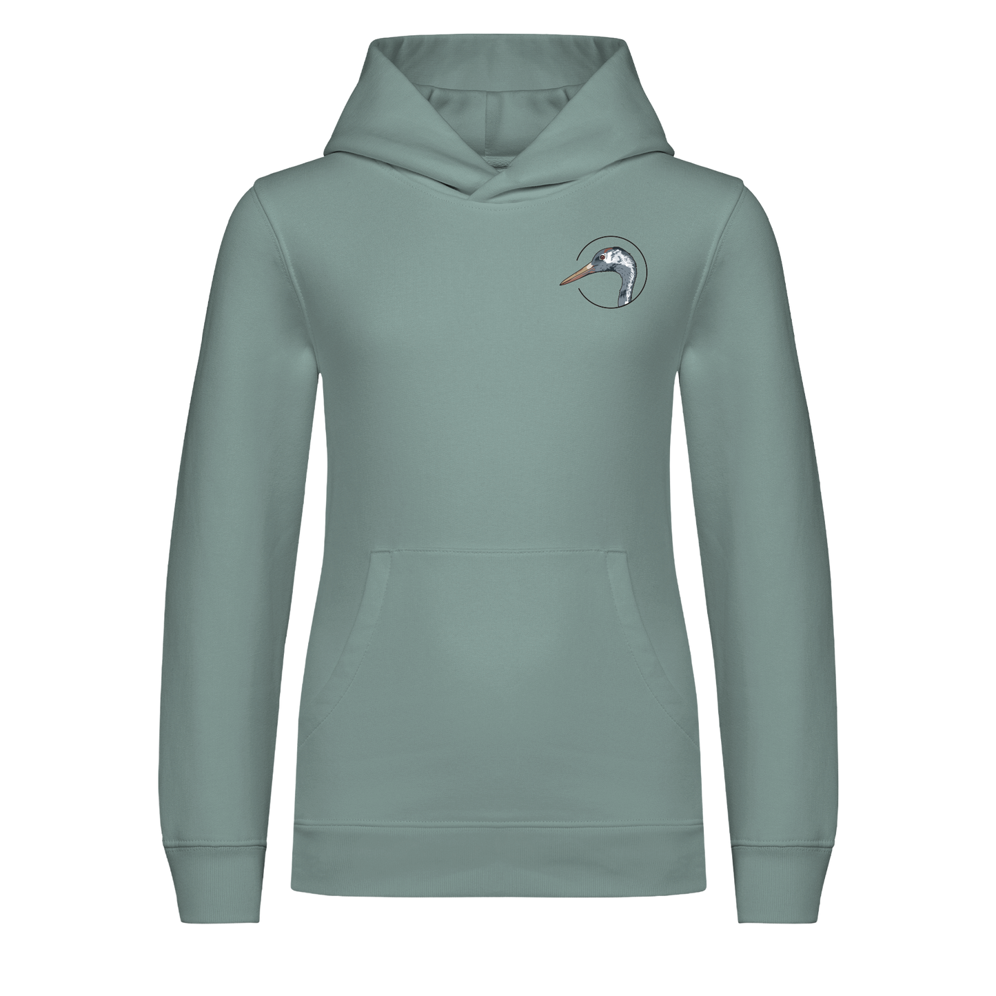 Kranich Bio Kinder Unisex Hoodie Backprint