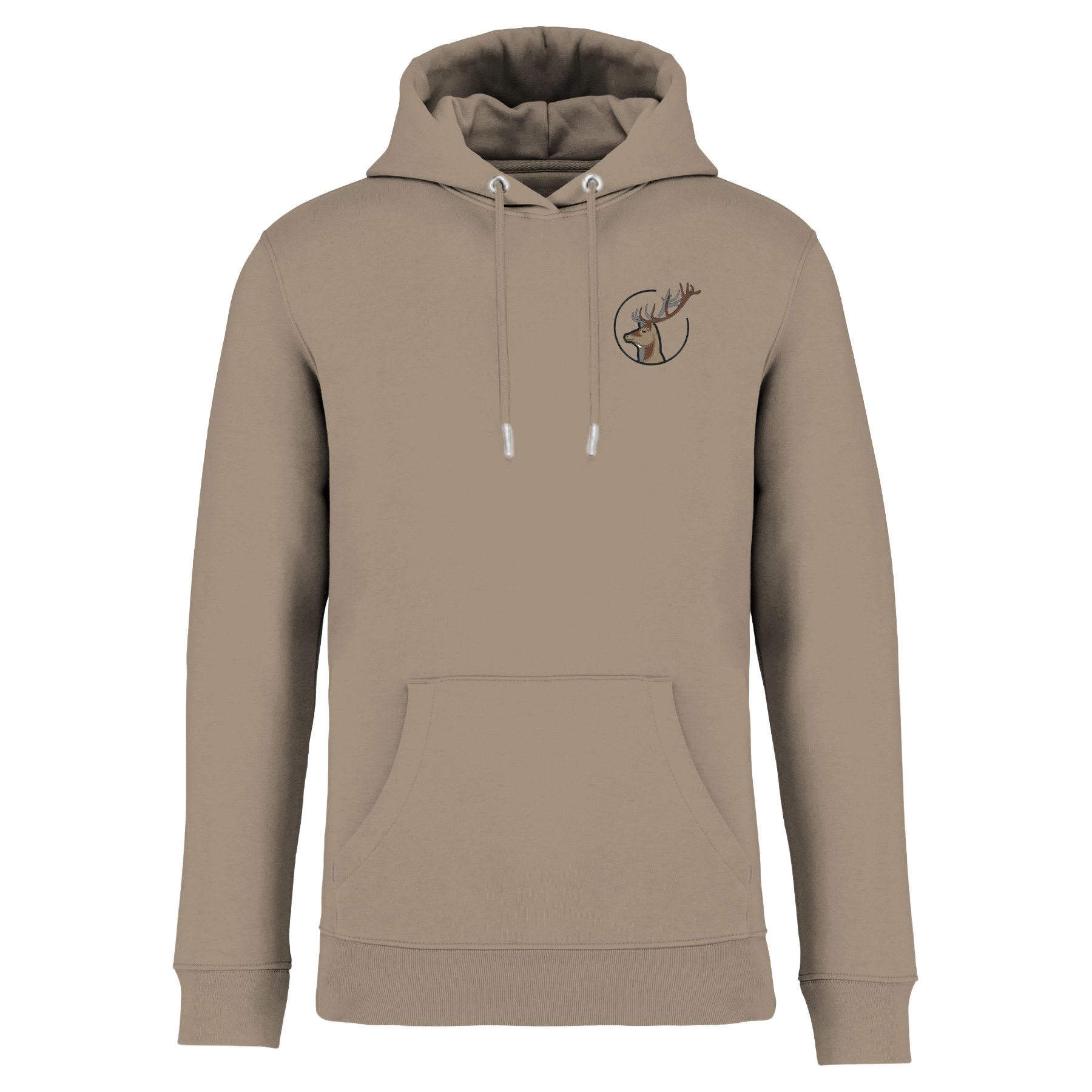 Hirsch Bio Männer Hoodie Stick