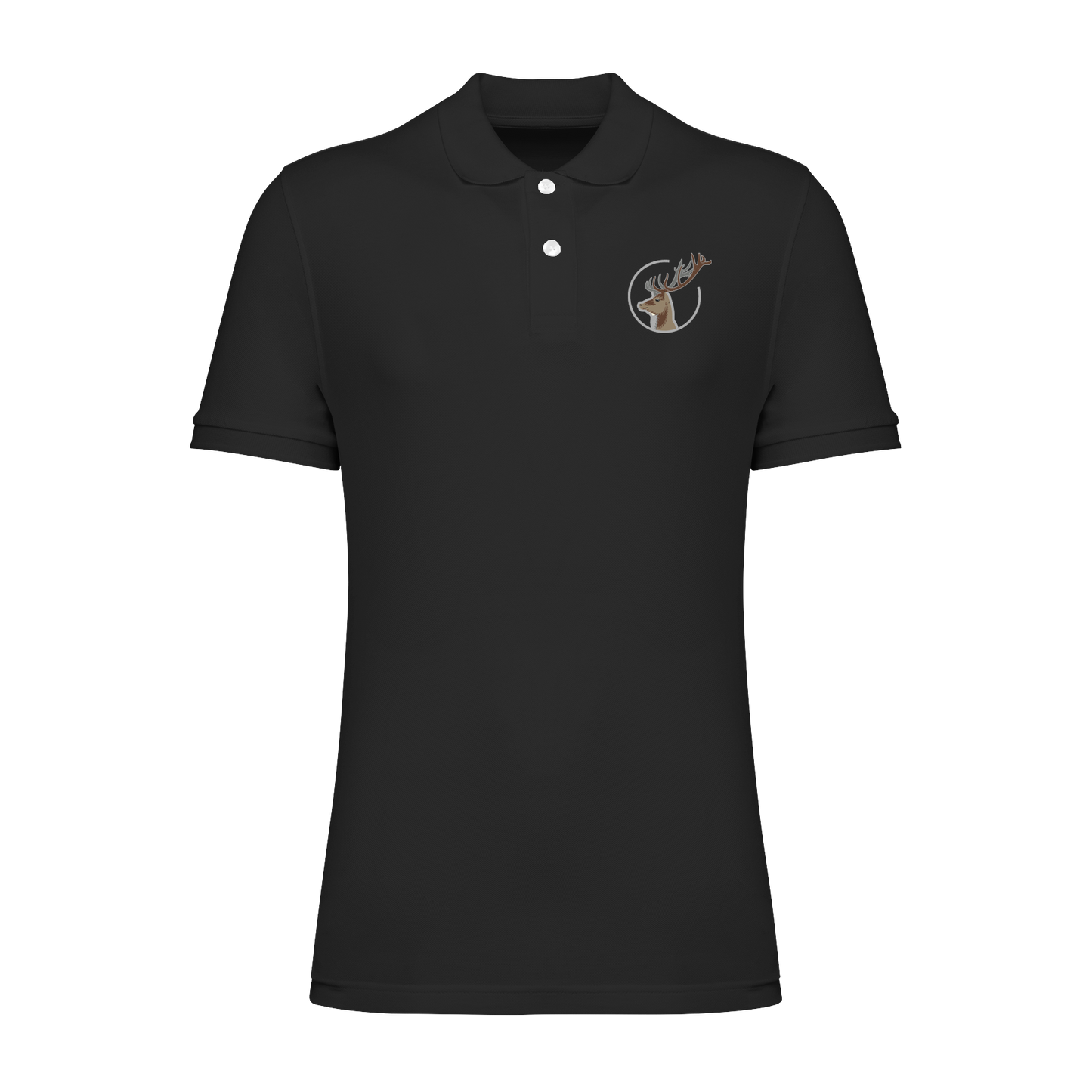 Hirsch Bio Männer Poloshirt Stick