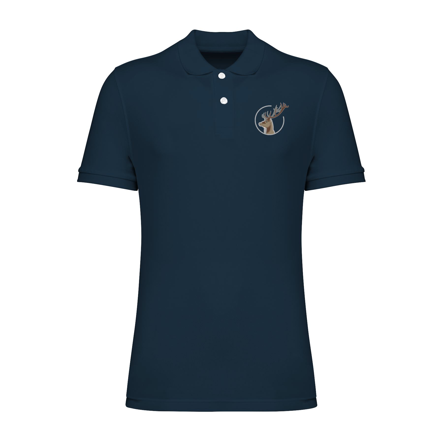 Hirsch Bio Männer Poloshirt Stick