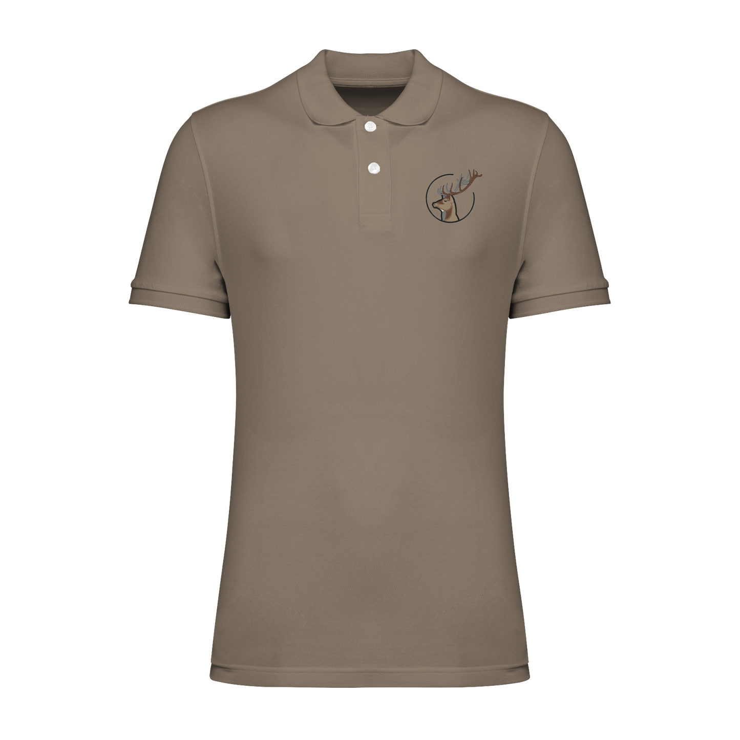 Hirsch Bio Männer Poloshirt Stick