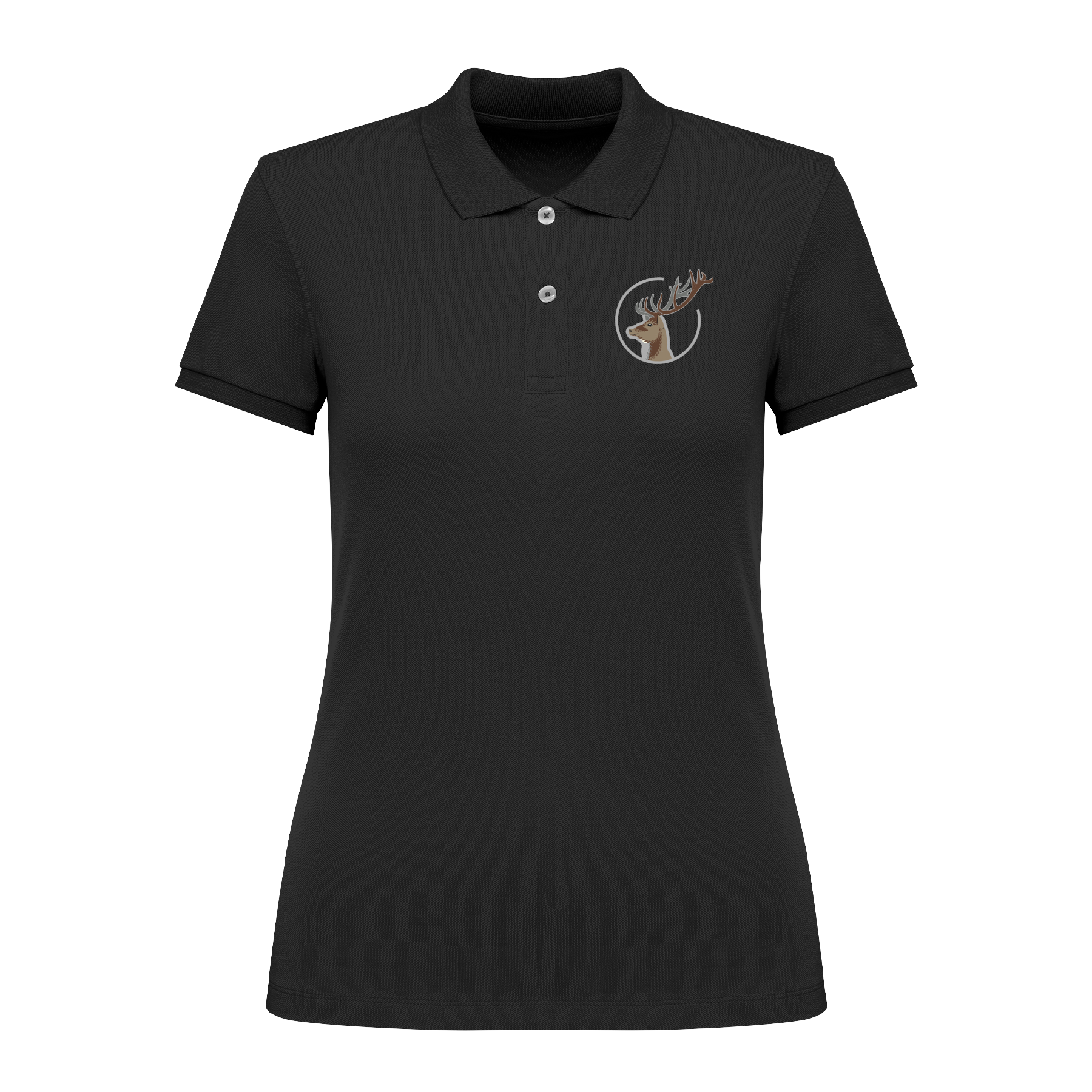 Hirsch Bio Frauen Poloshirt Stick
