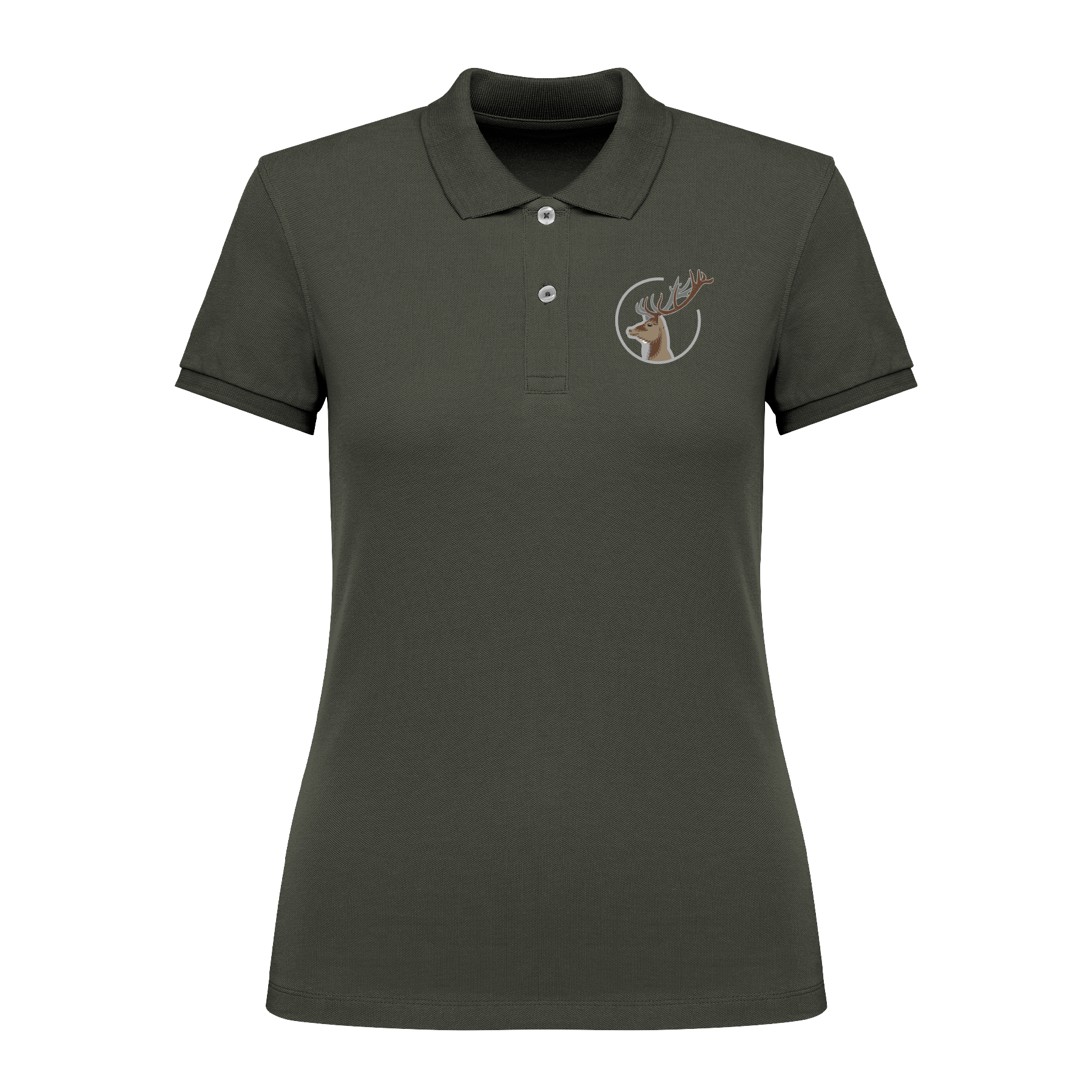 Hirsch Bio Frauen Poloshirt Stick