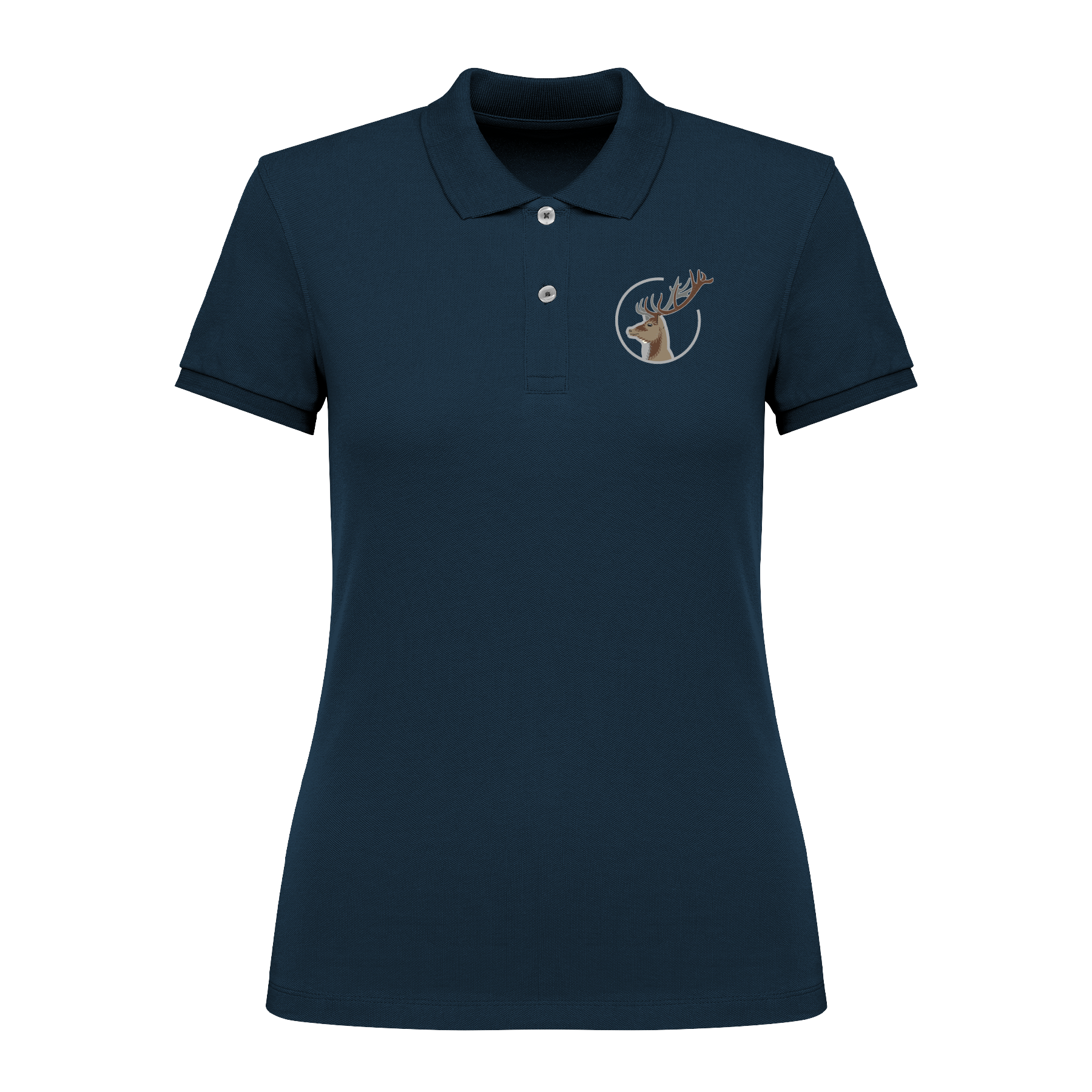 Hirsch Bio Frauen Poloshirt Stick