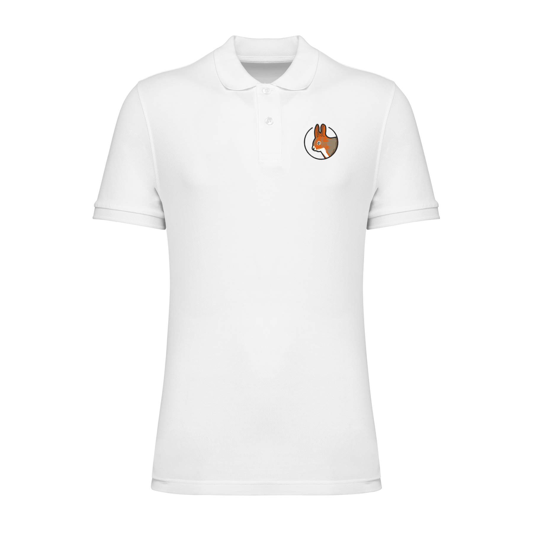Eichhörnchen Bio Männer Poloshirt Stick