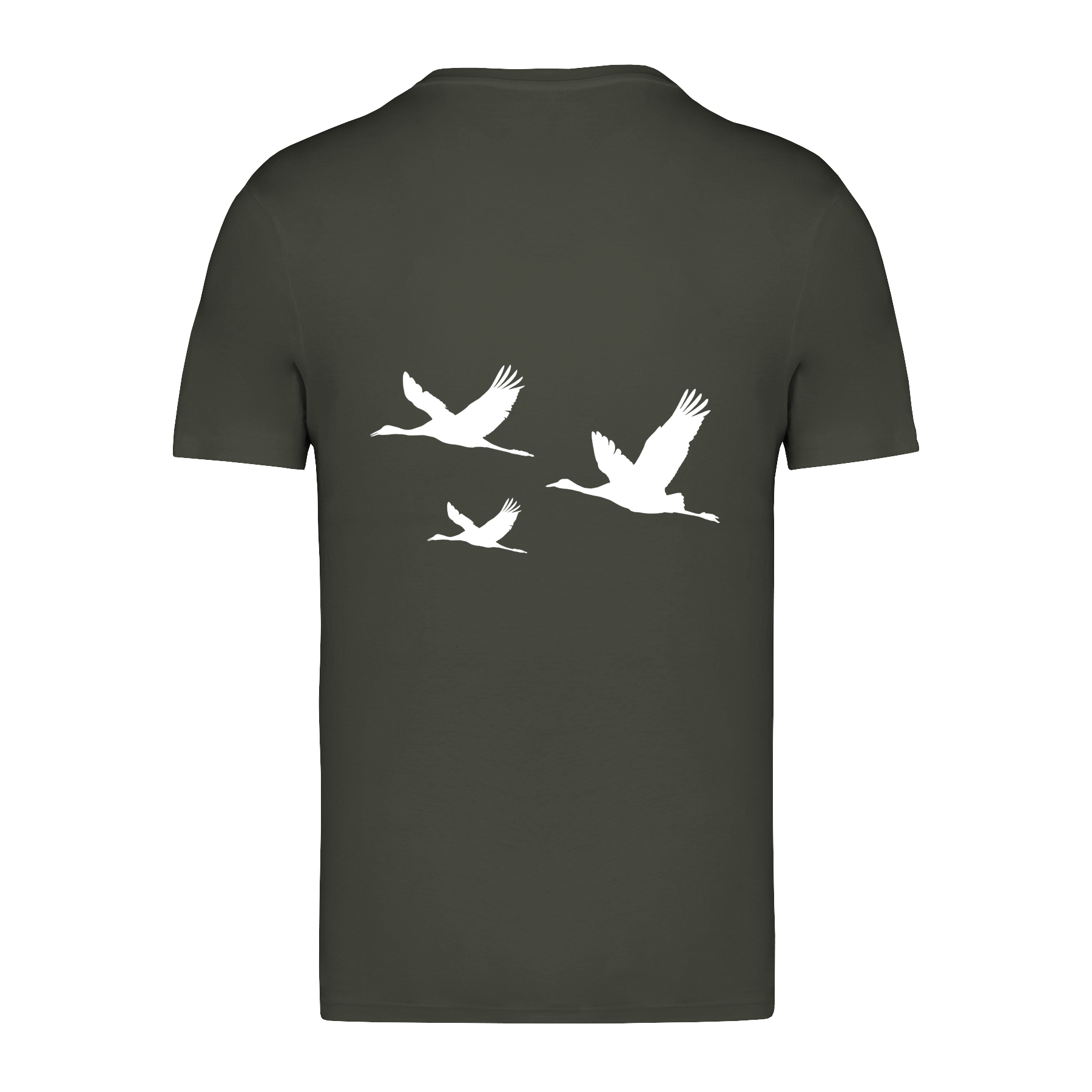 Kranich Bio Männer T-Shirt Backprint