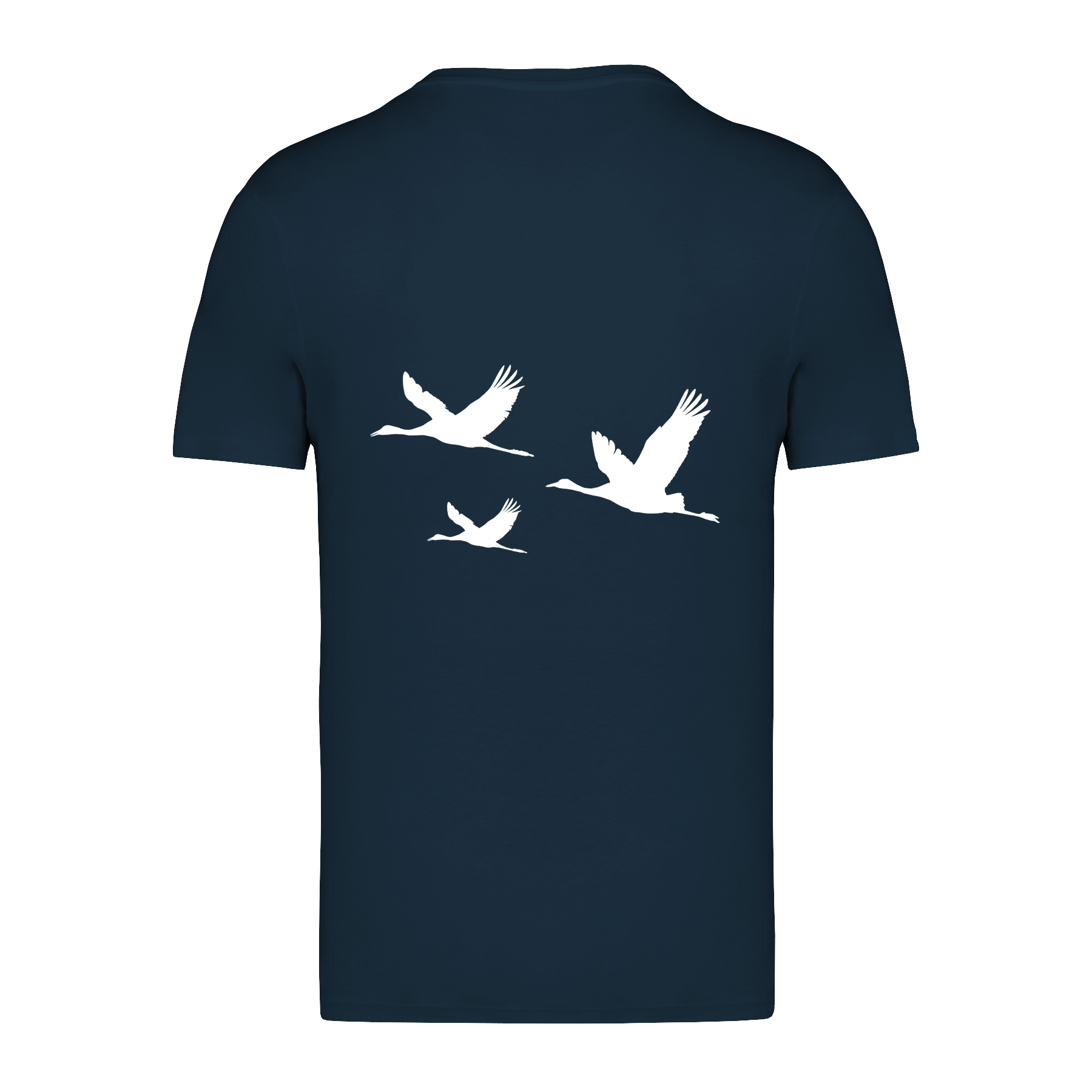 Kranich Bio Männer T-Shirt Backprint