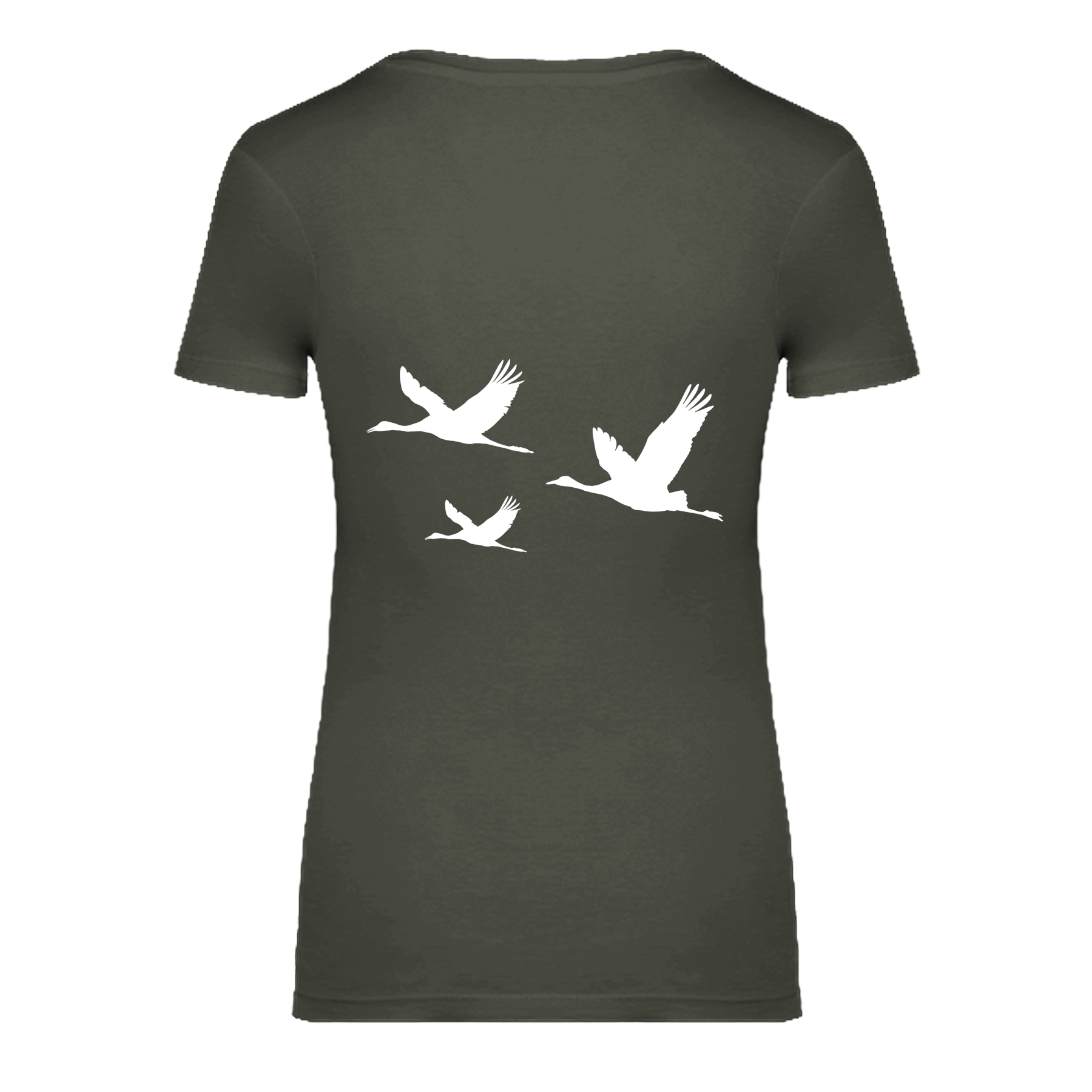Kranich Bio Frauen T-Shirt Backprint