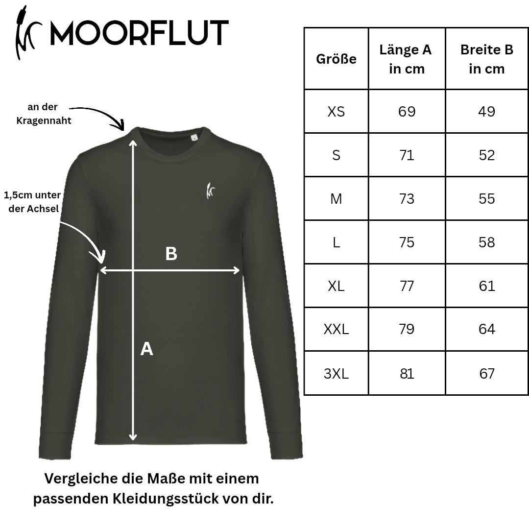 Dunkler Wiesenknopf-Ameisenbläuling Bio Unisex Longsleeve Backprint