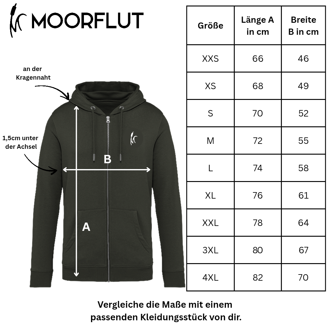 Rebhuhn Bio Unisex Zip-Hoodie Backprint