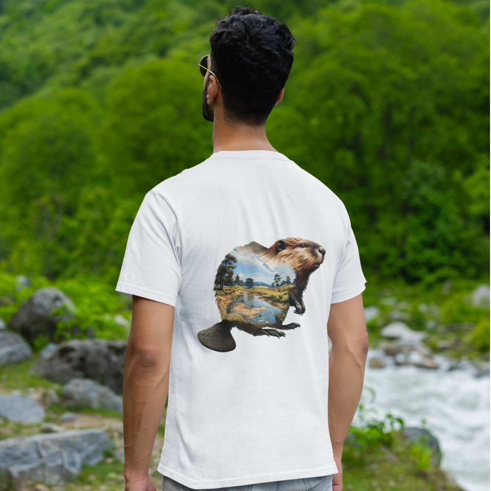 Biber Bio Männer T-Shirt Backprint