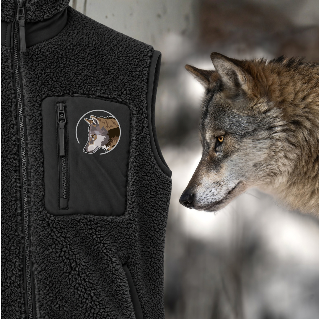 Eurasischer Grauwolf Sherpa Unisex Weste