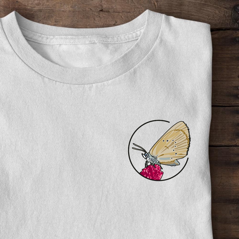 Dunkler Wiesenknopf-Ameisenbläuling Bio Männer T-Shirt Backprint