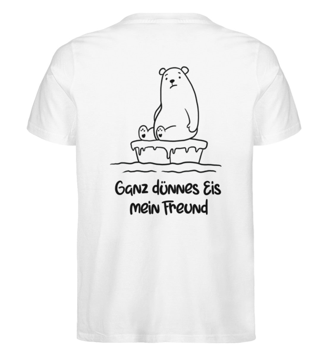 Ganz dünnes Eis 100% Bio Männer T-Shirt Backprint