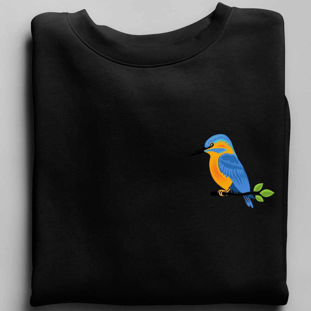 Eisvogel 100% Bio Unisex Sweatshirt Brusttasche Farbe