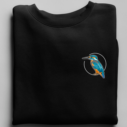 Eisvogel 100% Bio Männer Sweatshirt Brusttasche Kreis