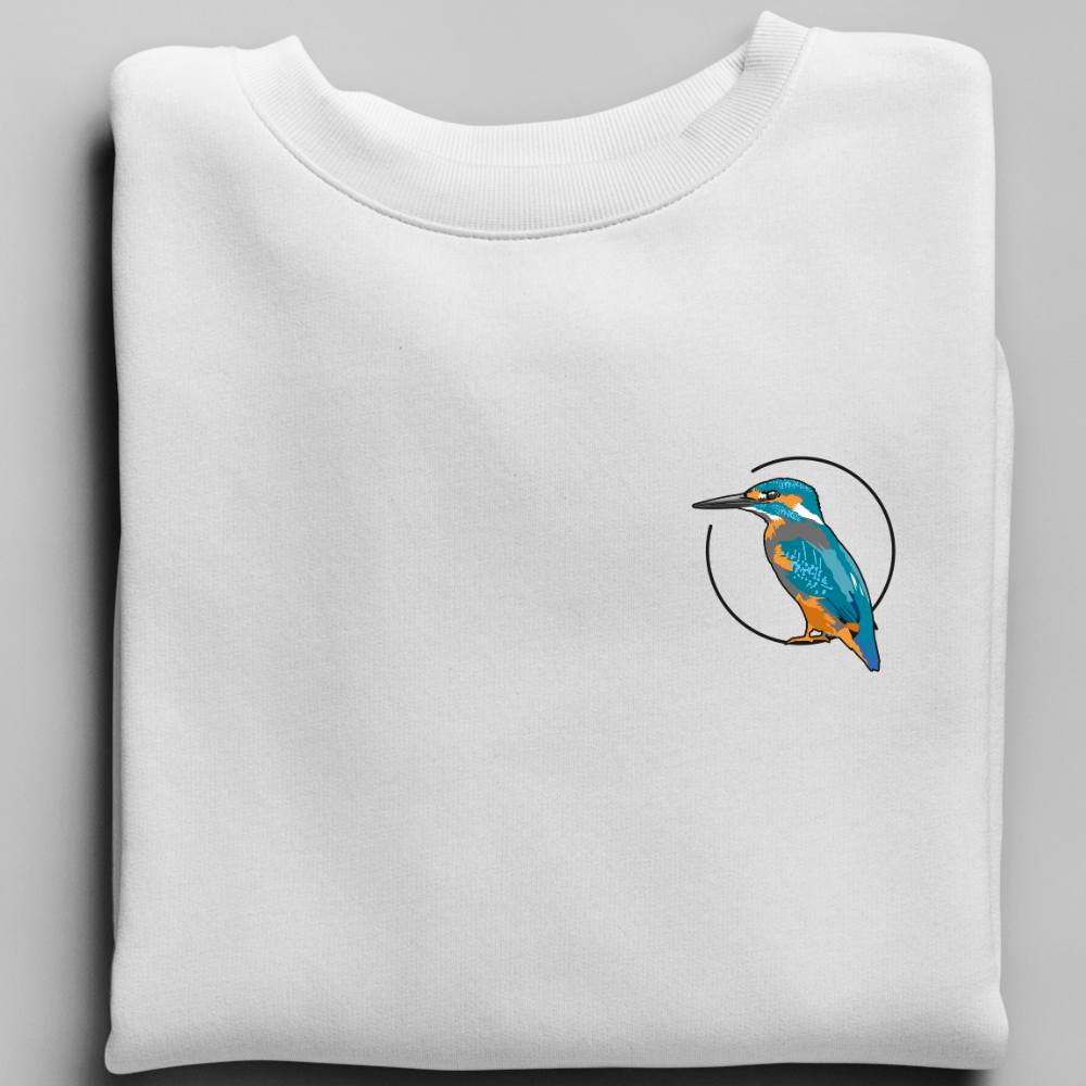 Eisvogel 100% Bio Männer Sweatshirt Brusttasche Kreis