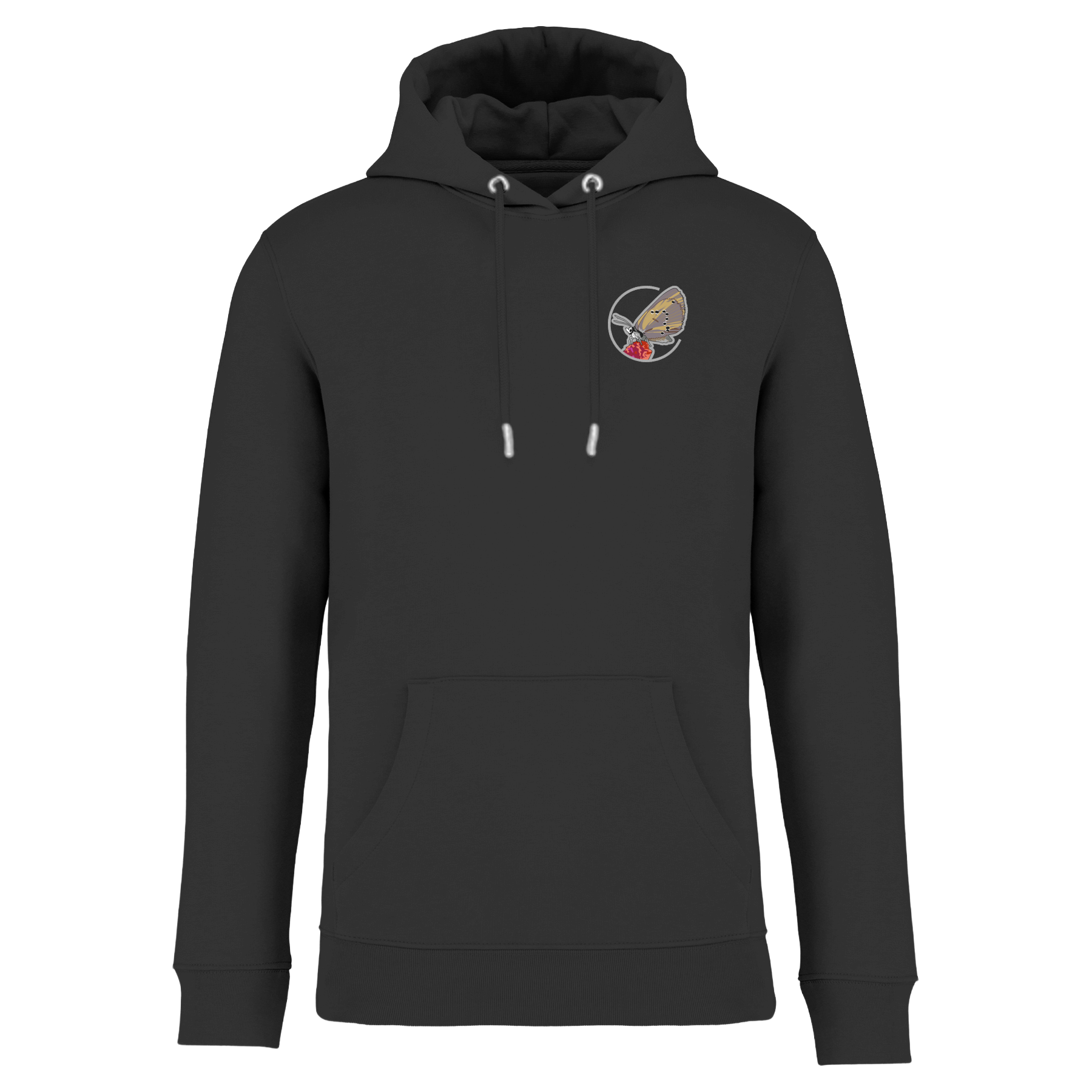 Dunkler Wiesenknopf-Ameisenbläuling Bio Unisex Hoodie Stick