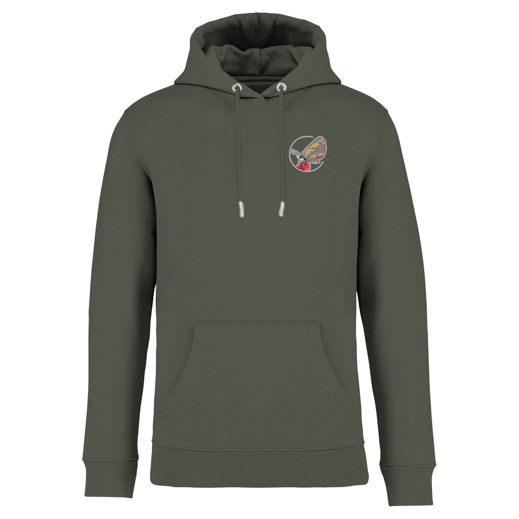Dunkler Wiesenknopf-Ameisenbläuling Bio Unisex Hoodie Stick