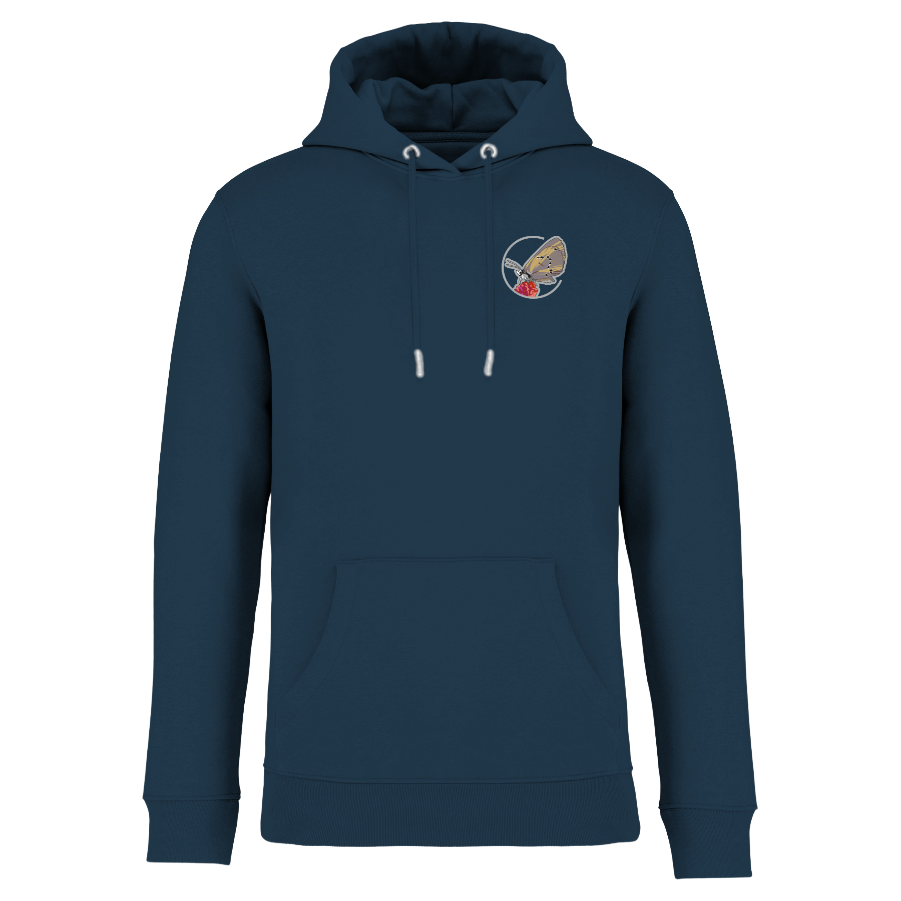 Dunkler Wiesenknopf-Ameisenbläuling Bio Unisex Hoodie Stick
