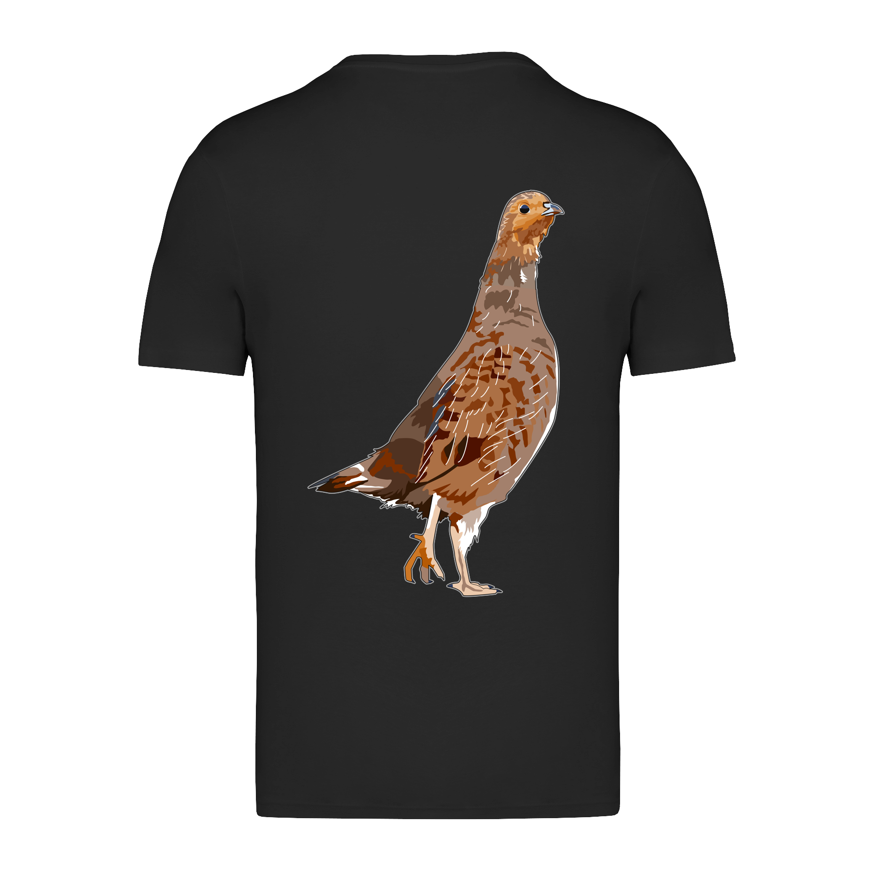 Rebhuhn Bio Männer T-Shirt Backprint