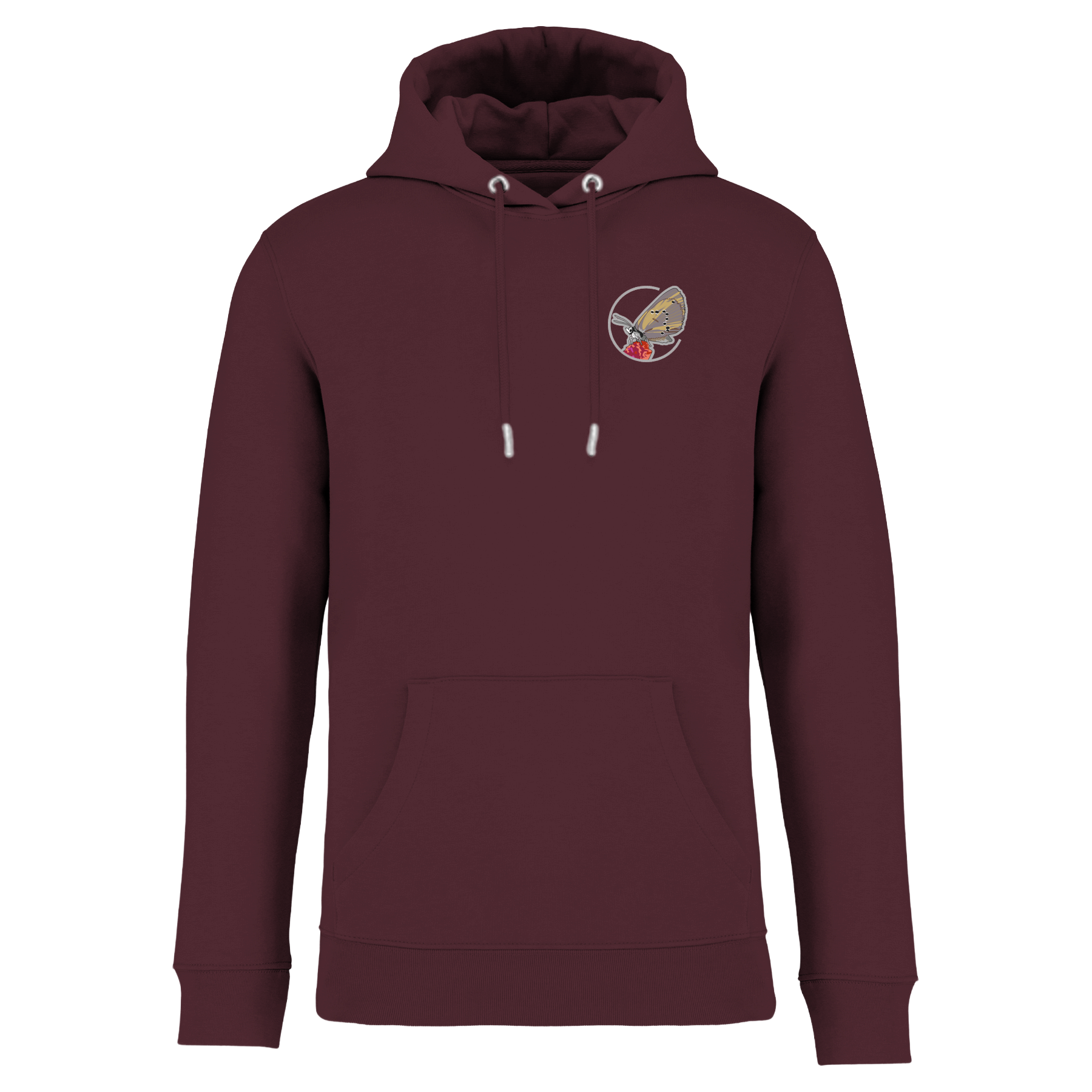 Dunkler Wiesenknopf-Ameisenbläuling Bio Unisex Hoodie Stick
