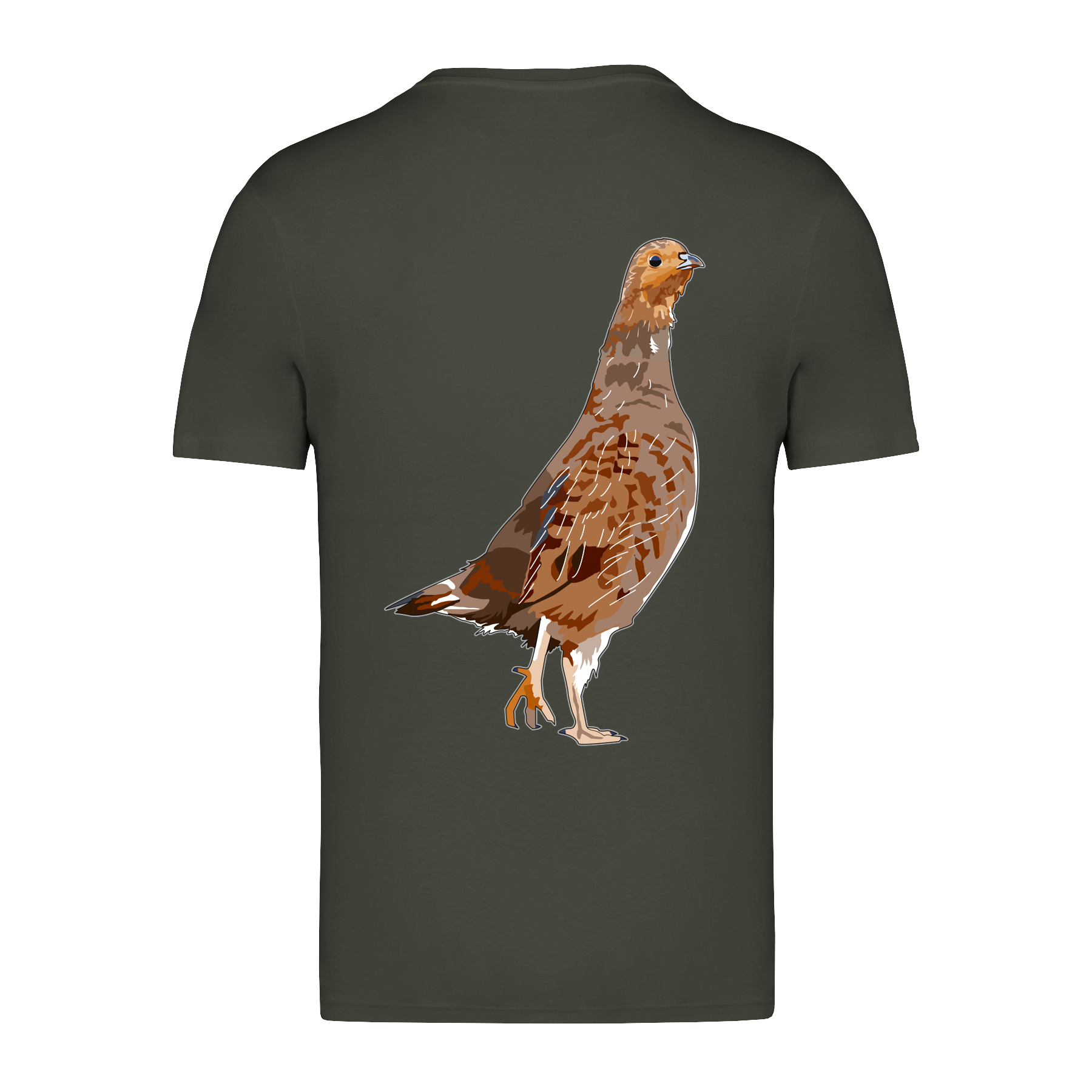 Rebhuhn Bio Männer T-Shirt Backprint
