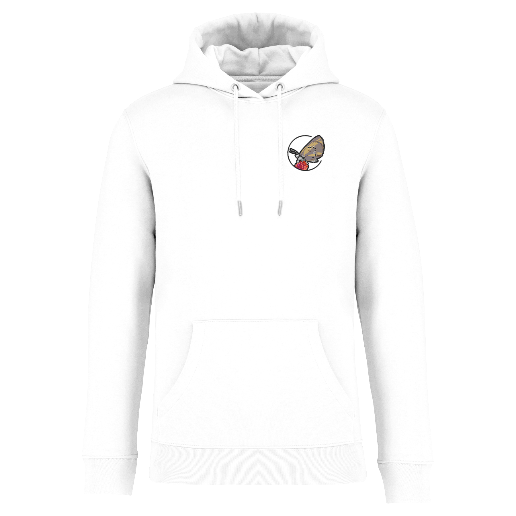 Dunkler Wiesenknopf-Ameisenbläuling Bio Unisex Hoodie Stick