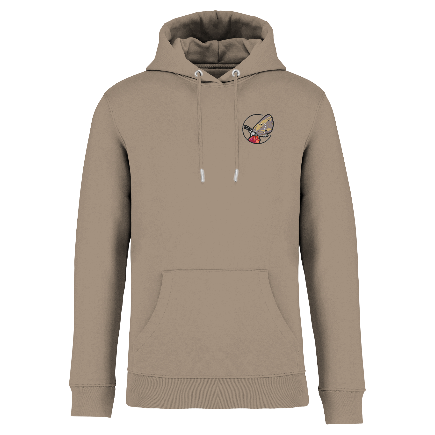 Dunkler Wiesenknopf-Ameisenbläuling Bio Männer Hoodie Stick
