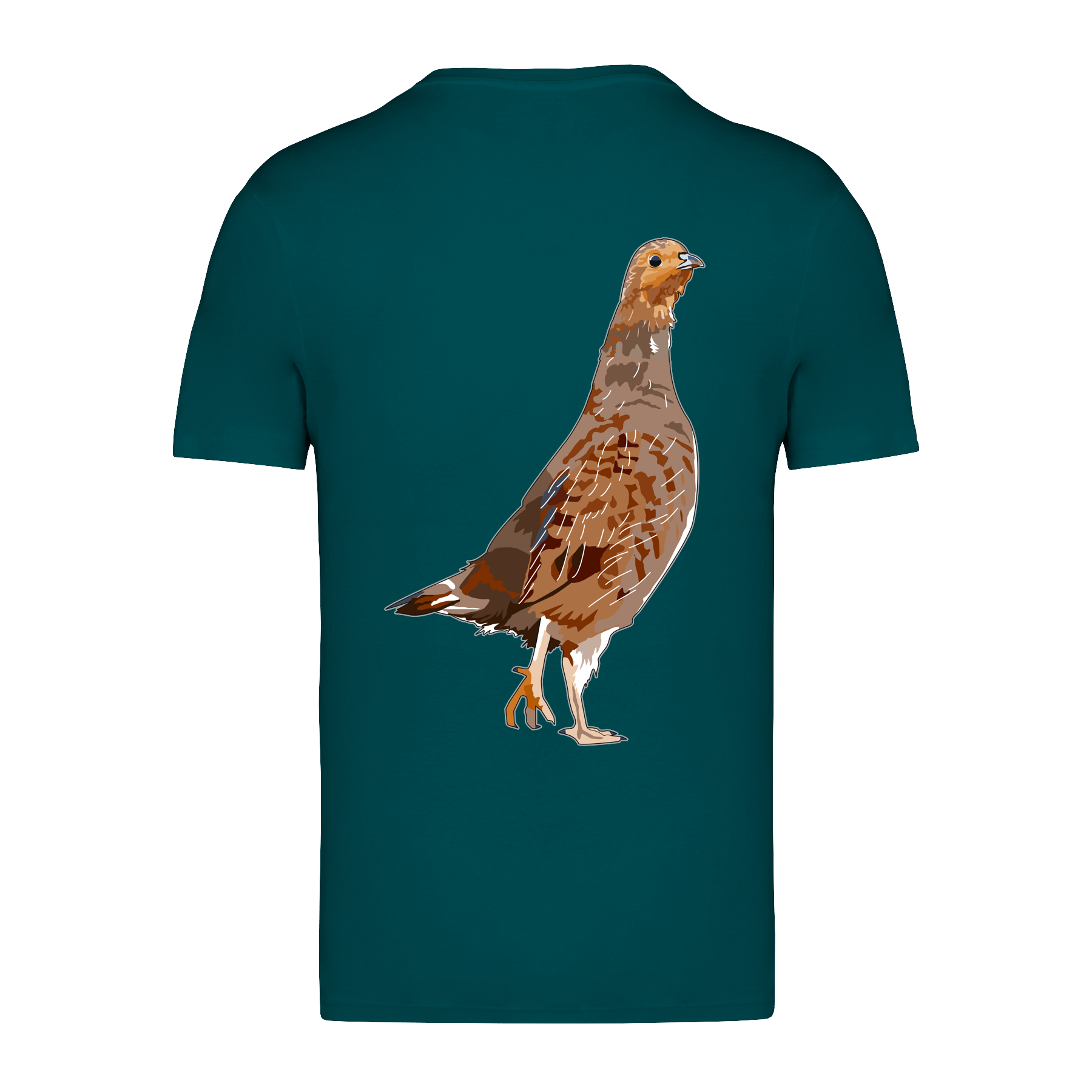 Rebhuhn Bio Männer T-Shirt Backprint