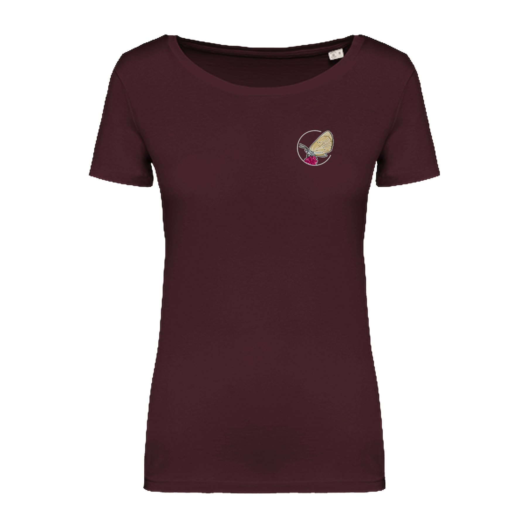 Dunkler Wiesenknopf-Ameisenbläuling Bio Frauen T-Shirt Backprint