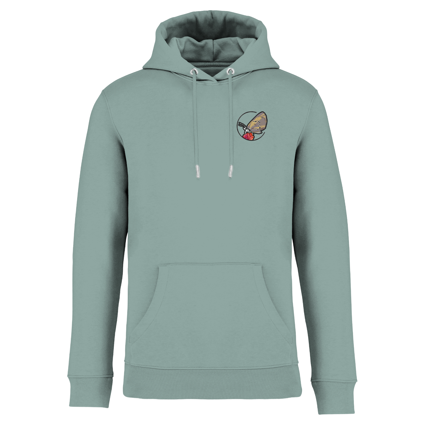 Dunkler Wiesenknopf-Ameisenbläuling Bio Unisex Hoodie Stick