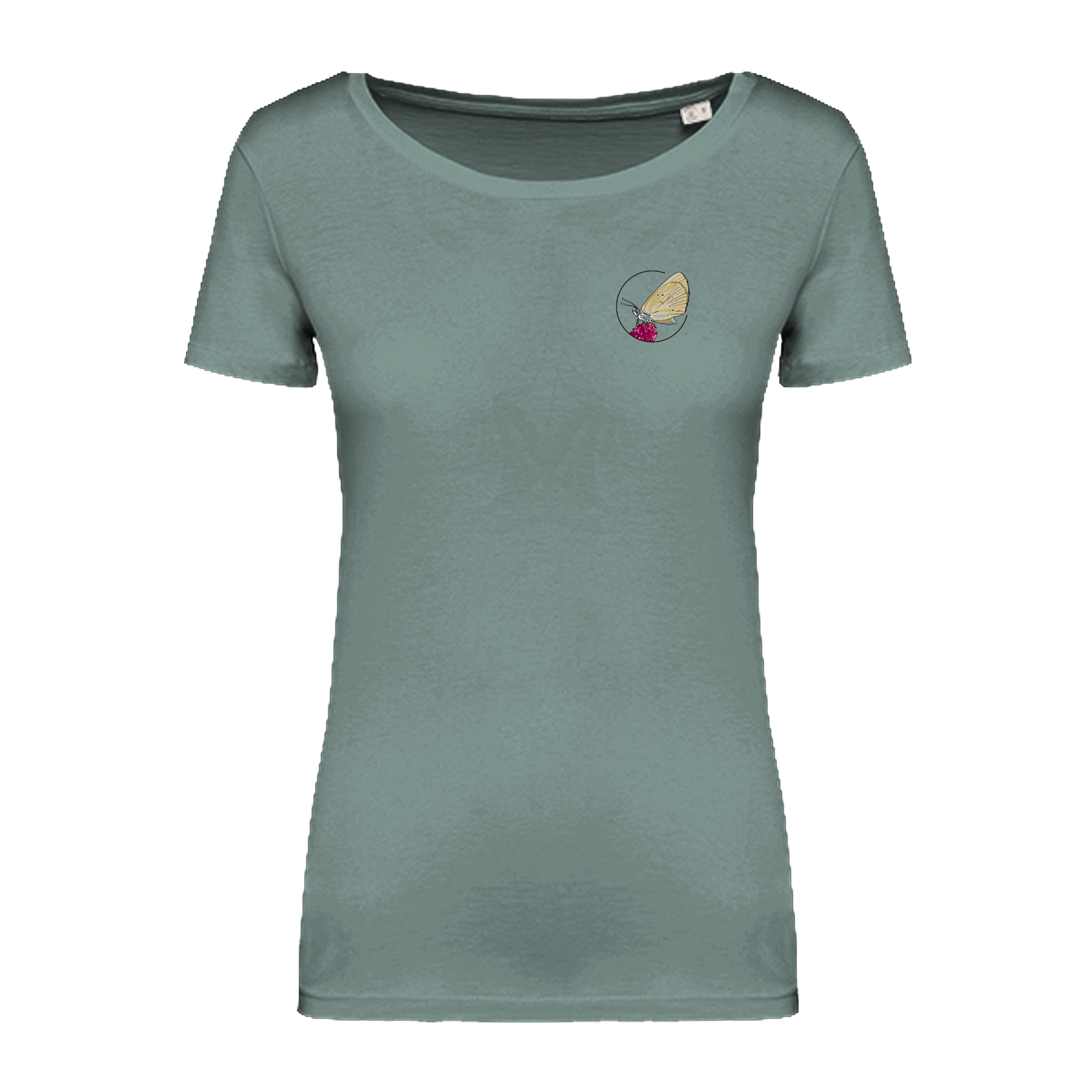 Dunkler Wiesenknopf-Ameisenbläuling Bio Frauen T-Shirt Backprint