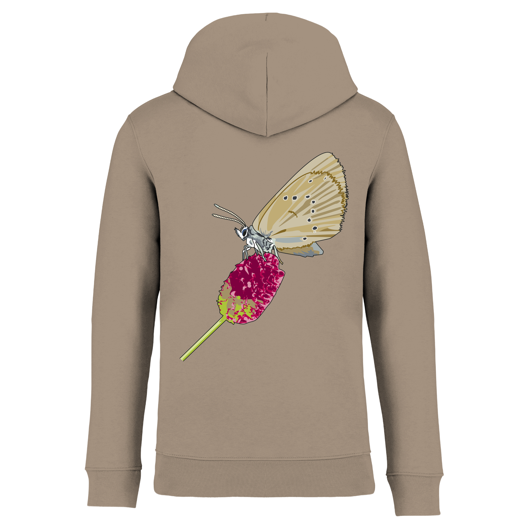 Dunkler Wiesenknopf-Ameisenbläuling Bio Männer Hoodie Backprint