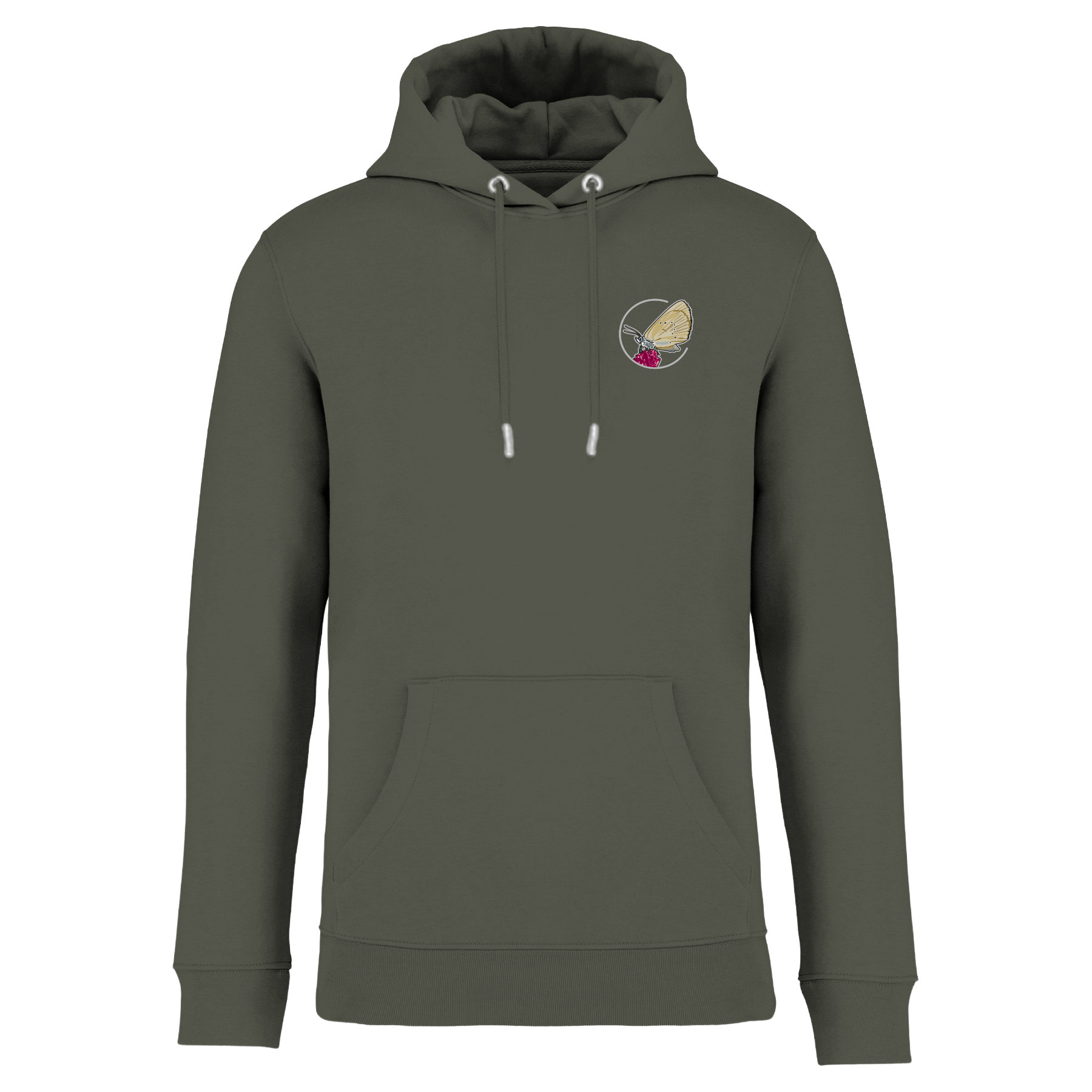 Dunkler Wiesenknopf-Ameisenbläuling Bio Unisex Hoodie Backprint