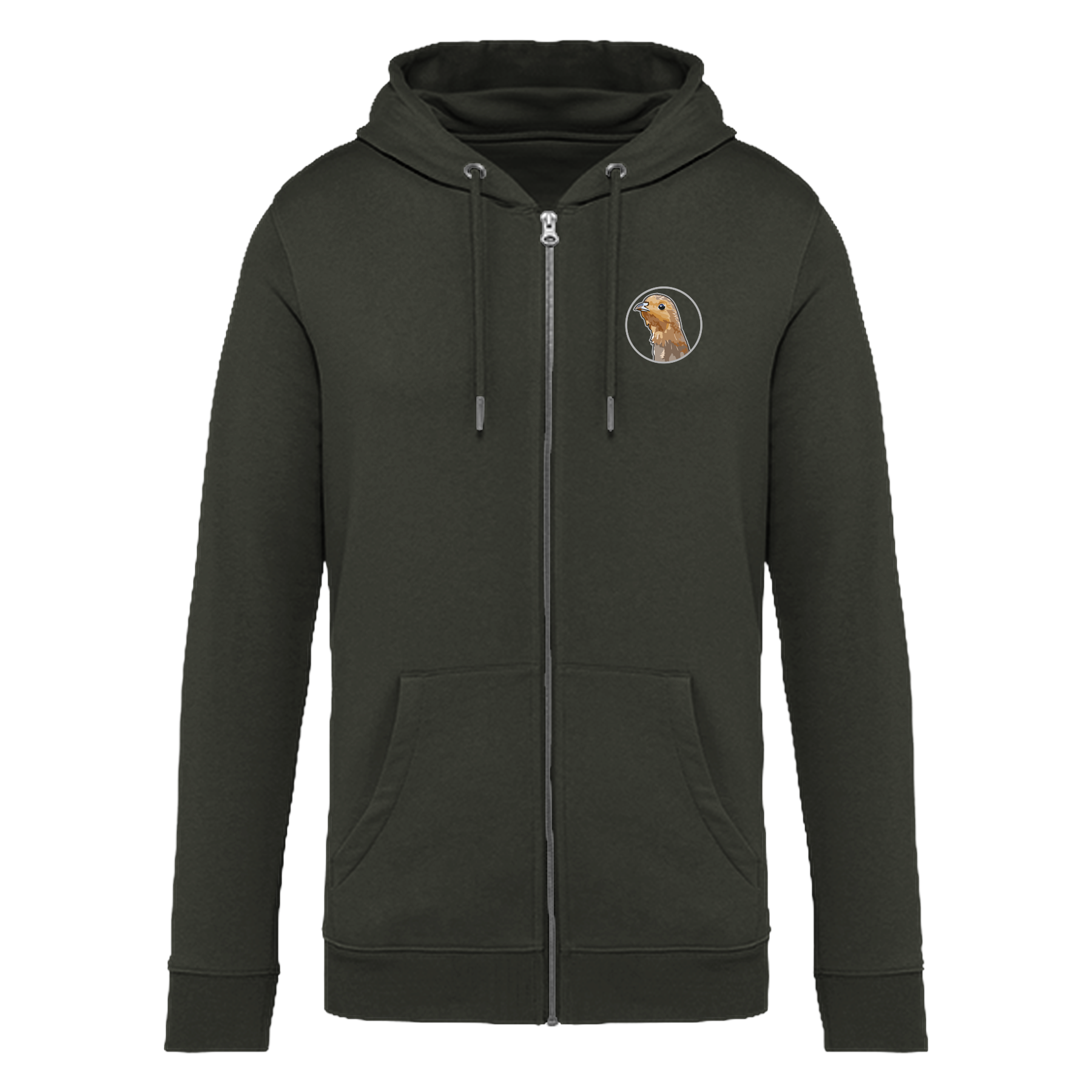 Rebhuhn Bio Unisex Zip-Hoodie Backprint