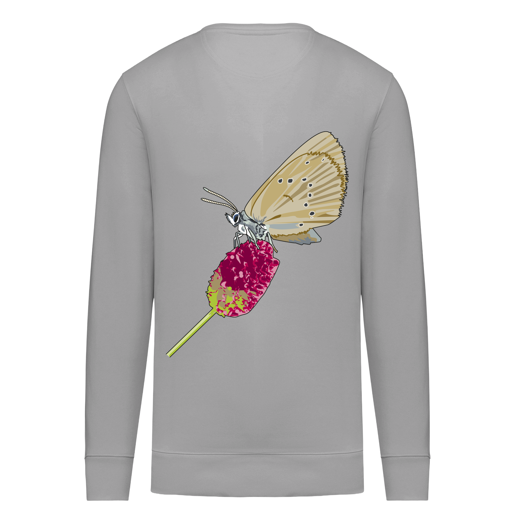 Dunkler Wiesenknopf-Ameisenbläuling Bio Männer Sweatshirt Backprint