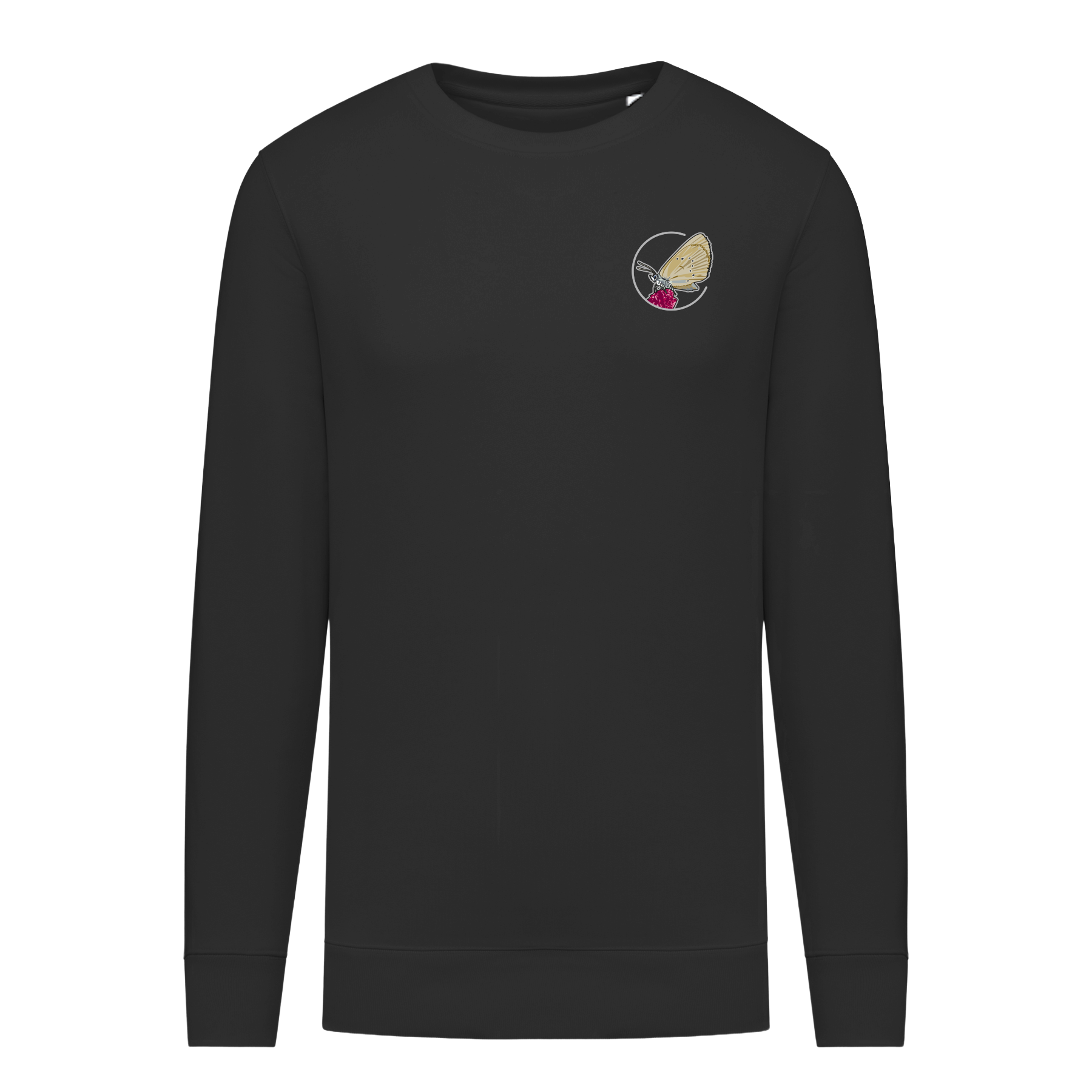 Dunkler Wiesenknopf-Ameisenbläuling Bio Männer Sweatshirt Backprint